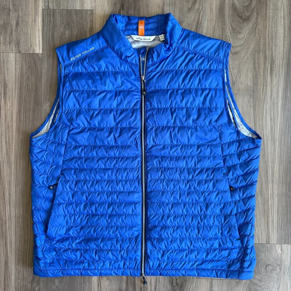 Peter Millar All Course Puffer Vest Blue Men's Size 2XL Golf Performance Camo
